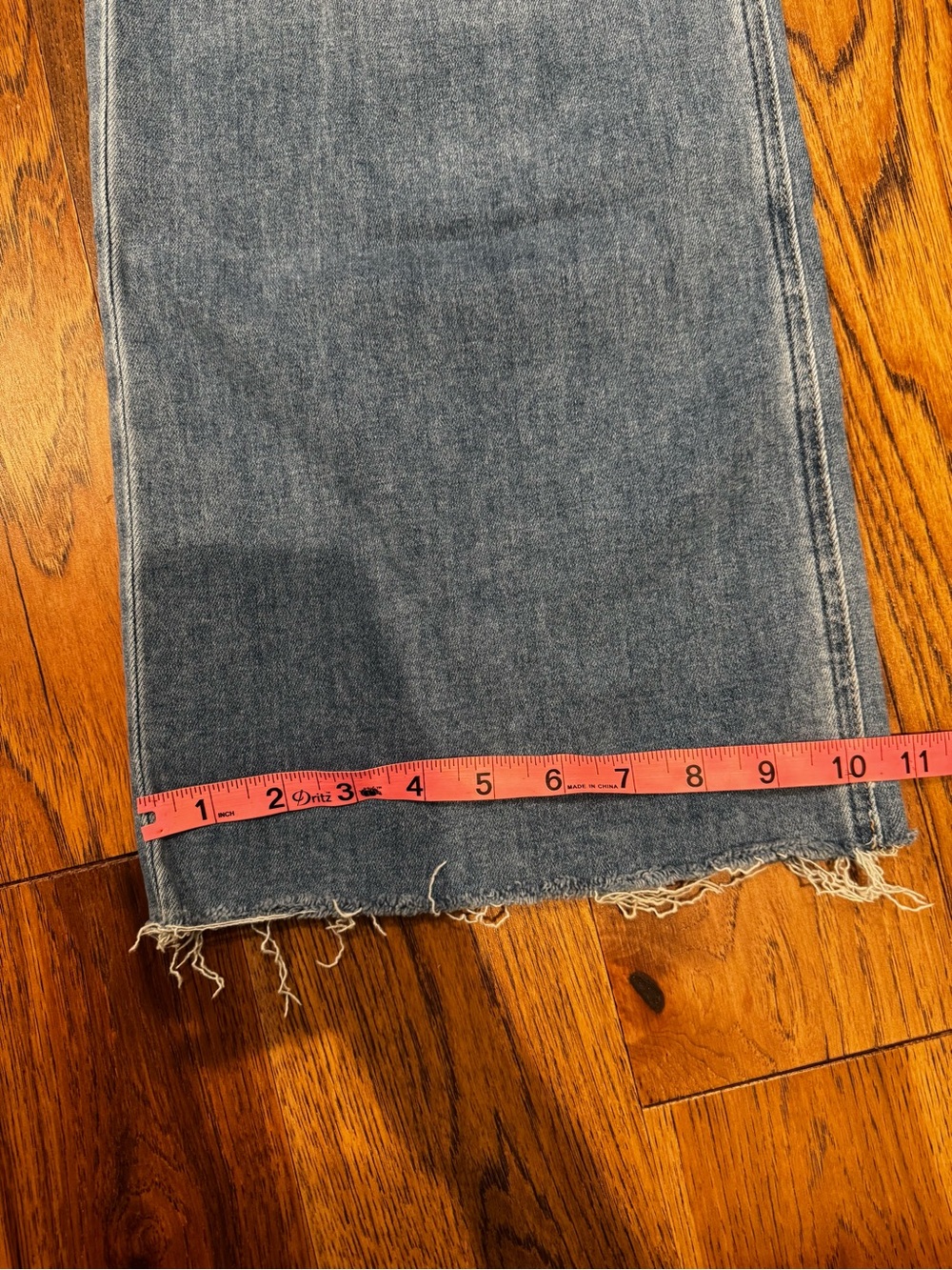 PAIGE Light Blue Raw-Hem Wide Leg Jeans - Picture 14 of 16
